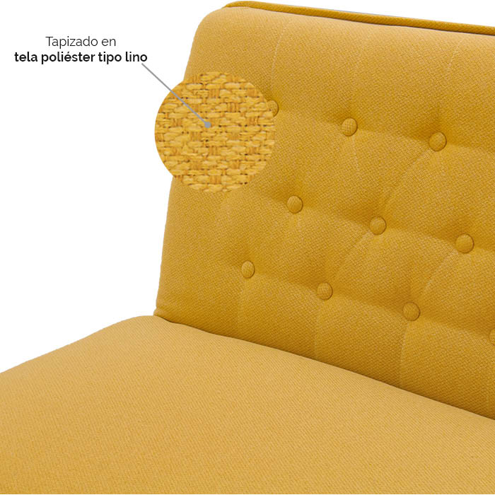 Futon Tela Amarillo Kevi | Sofá Cama y Futones | salas